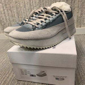 Pedro Garcia Orella Sneaker, Trellis Satin/ Blue & Gray, Size 40